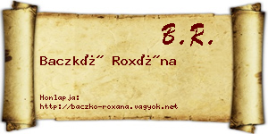 Baczkó Roxána névjegykártya